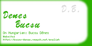 denes bucsu business card